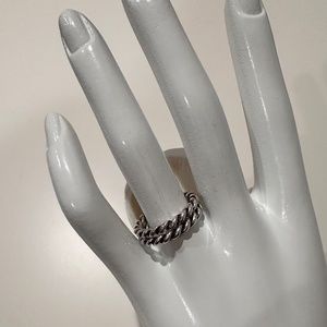 COPY - PANDORA SILVER INTERTWINED STERLING SILVER BAND SIZE 8 (2 Stackable Band…